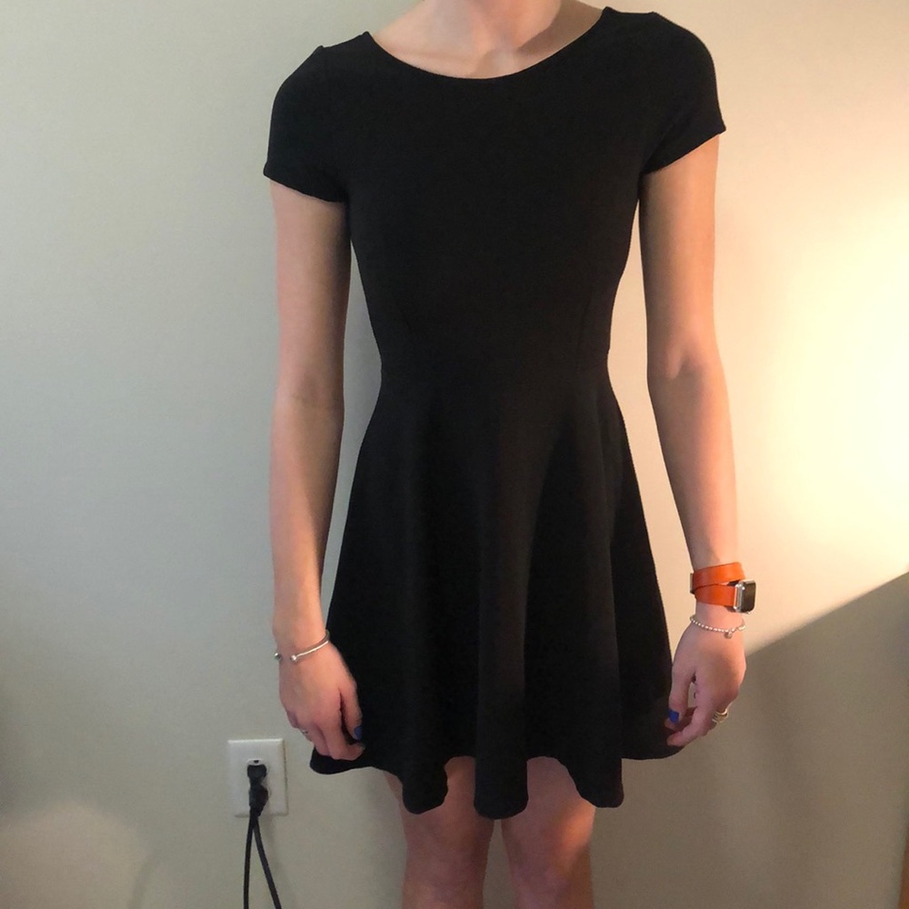 black mini dress
